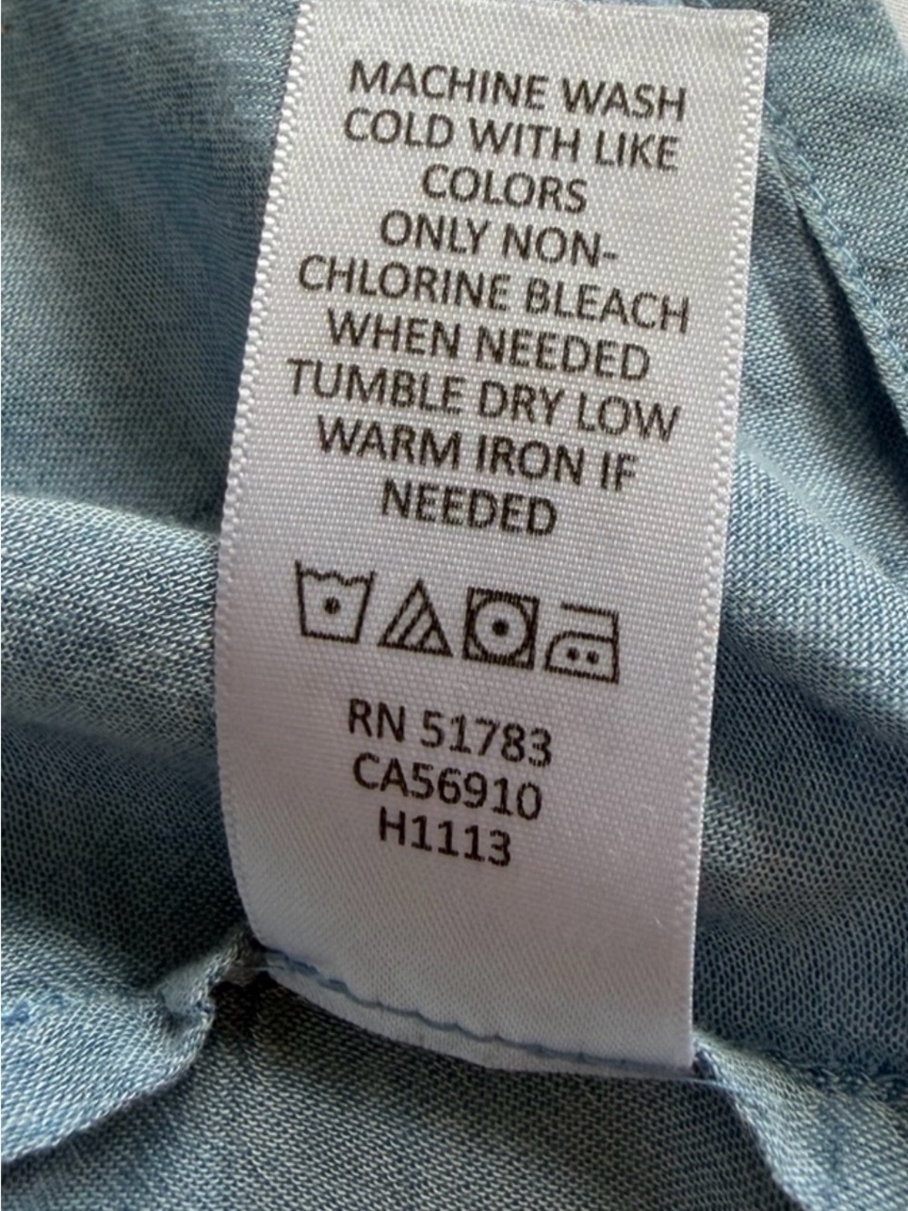 Embroidered Chambray Boho Tank Top Sleeveless V-Neck Blouse XXL Cottagecore READ - Picture 7 of 10